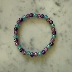 Vibrant Purple and Blue Beaded Bracelet
